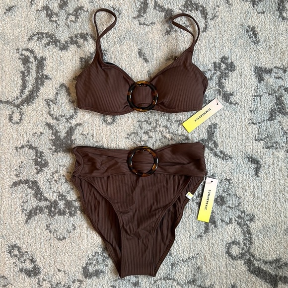 Summersalt The Ribbed Belted Bikini Set - Picture 1 of 6